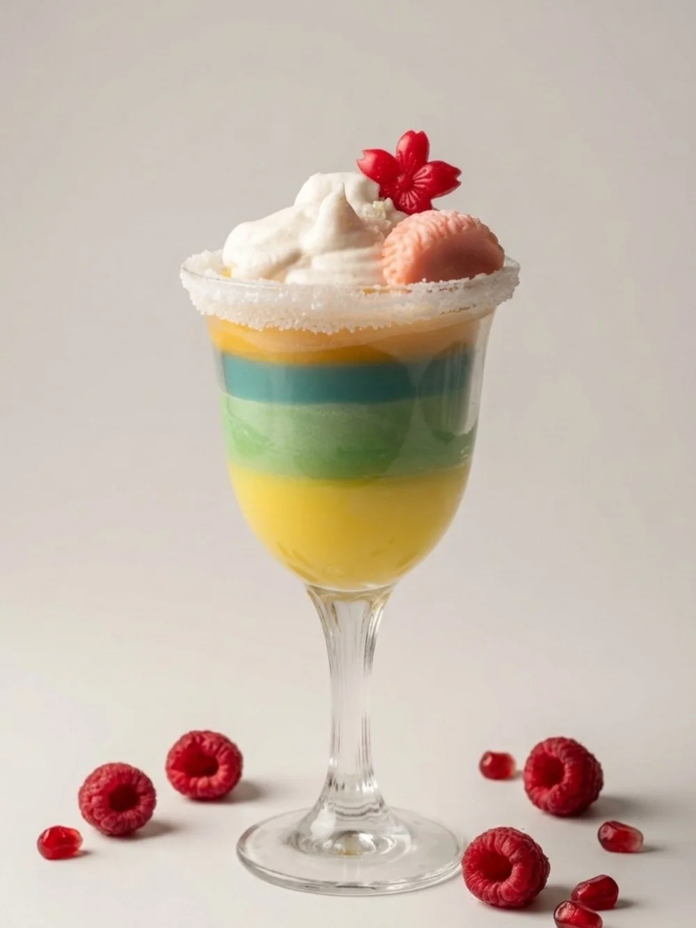 Layered Citrus & Berry Whipped Body Mousse - Yellow/Green/Blue